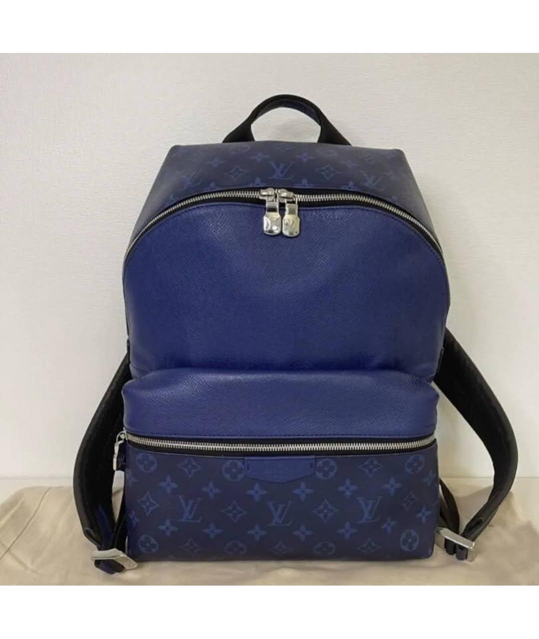 LOUIS VUITTON Синий кожаный рюкзак, фото 2
