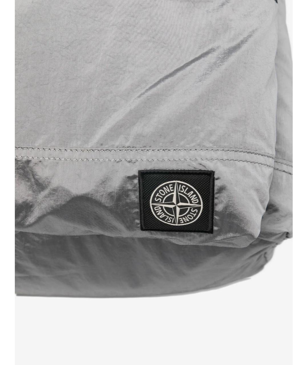 STONE ISLAND Серебряный нейлоновый рюкзак, фото 4