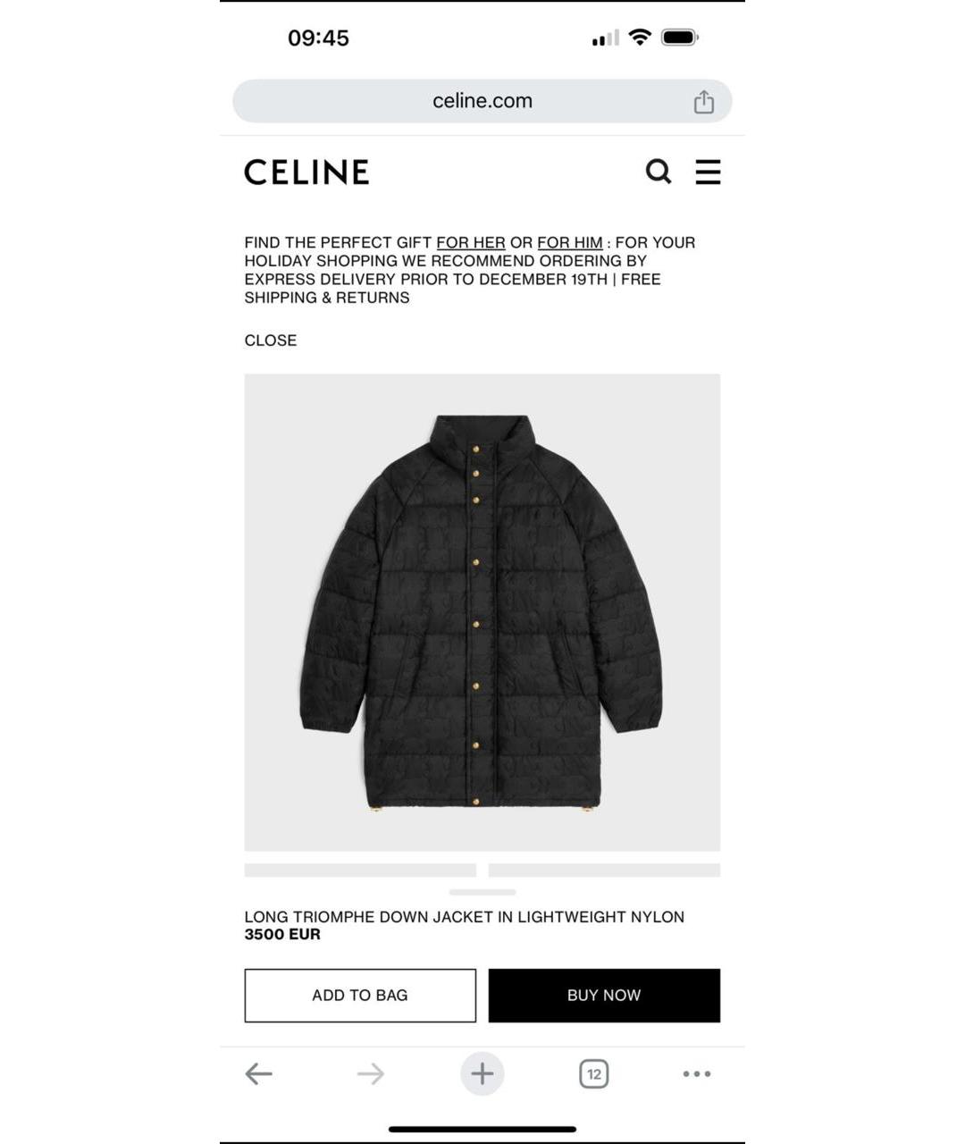 CELINE Черный пуховик, фото 8