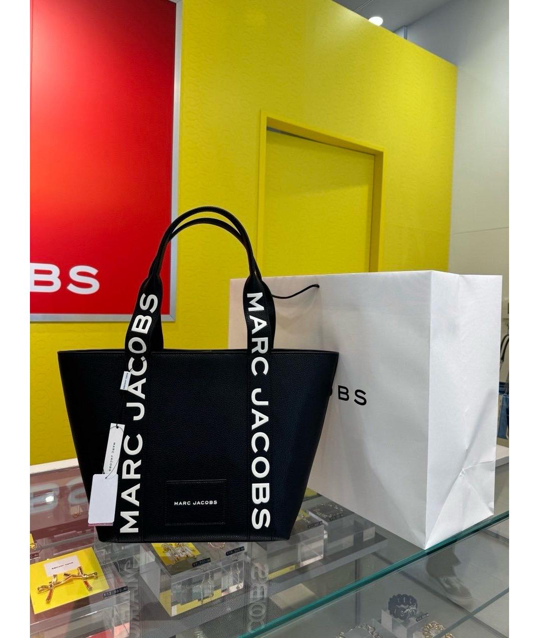 MARC JACOBS Черная кожаная сумка тоут, фото 2