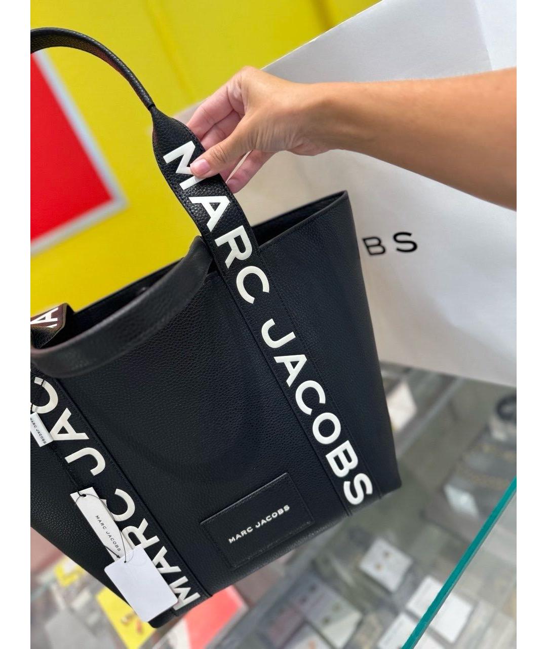 MARC JACOBS Черная кожаная сумка тоут, фото 4
