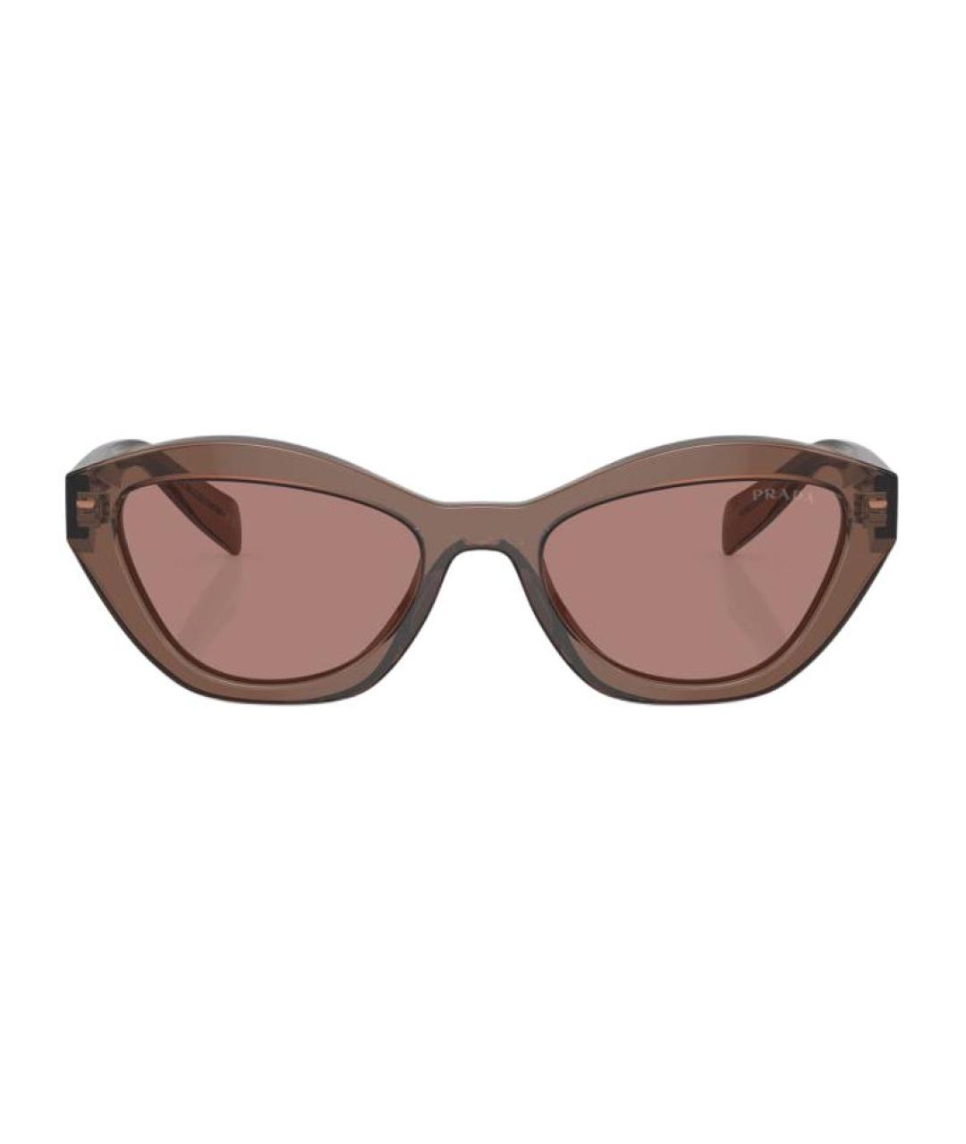 PRADA Коричневые пластиковые солнцезащитные очки, фото 2