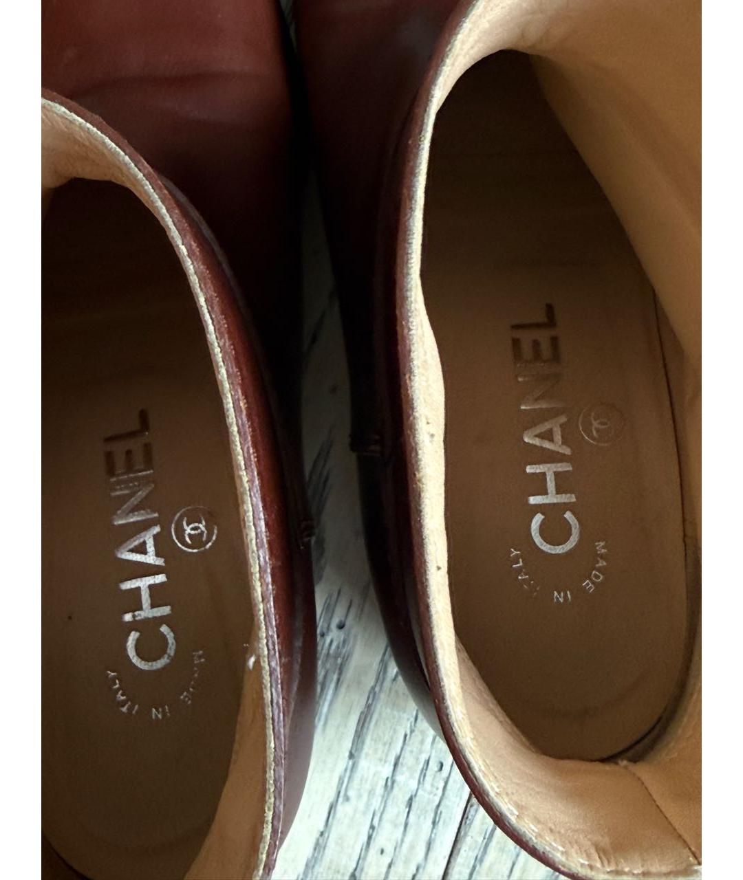 CHANEL Коричневые кожаные ботильоны, фото 3
