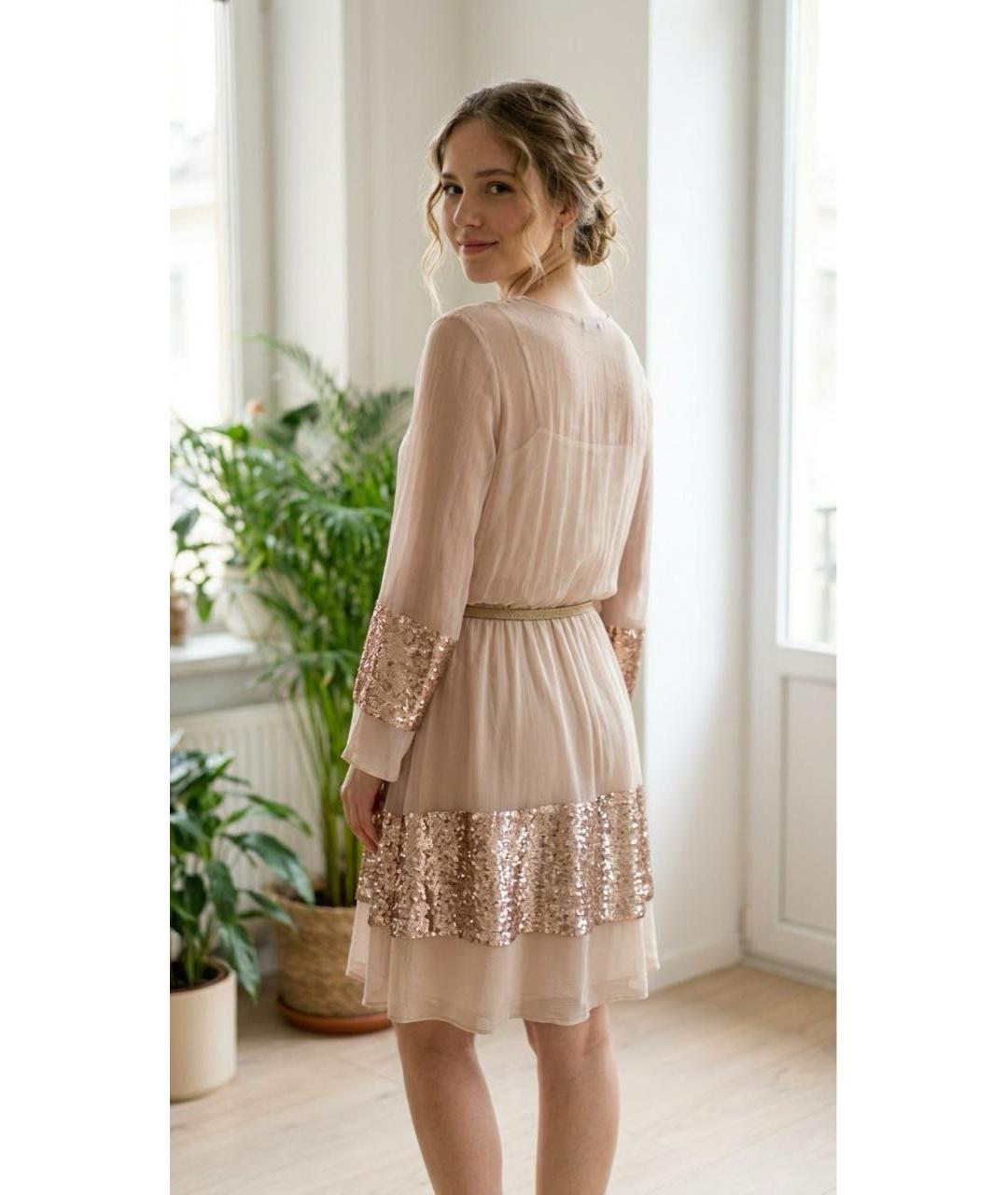 CHRISTIAN DIOR Розовое шелковое коктейльное платье, фото 2