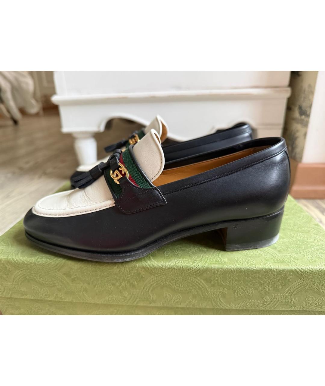 GUCCI Черные кожаные лоферы, фото 3