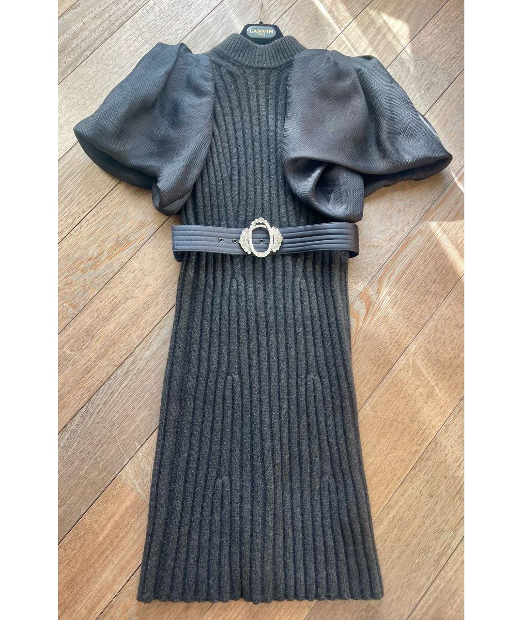 LANVIN Серое шерстяное платье, фото 9