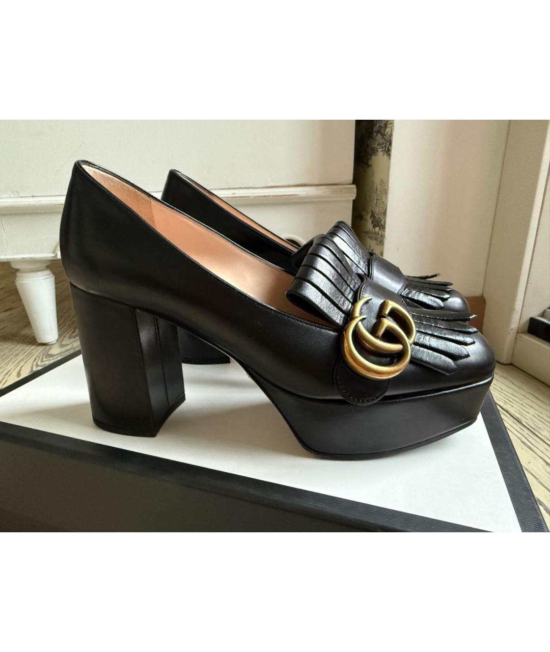 GUCCI Черные кожаные туфли, фото 9