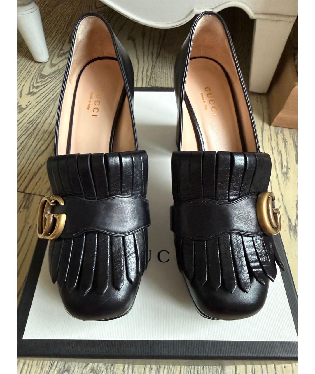 GUCCI Черные кожаные туфли, фото 4