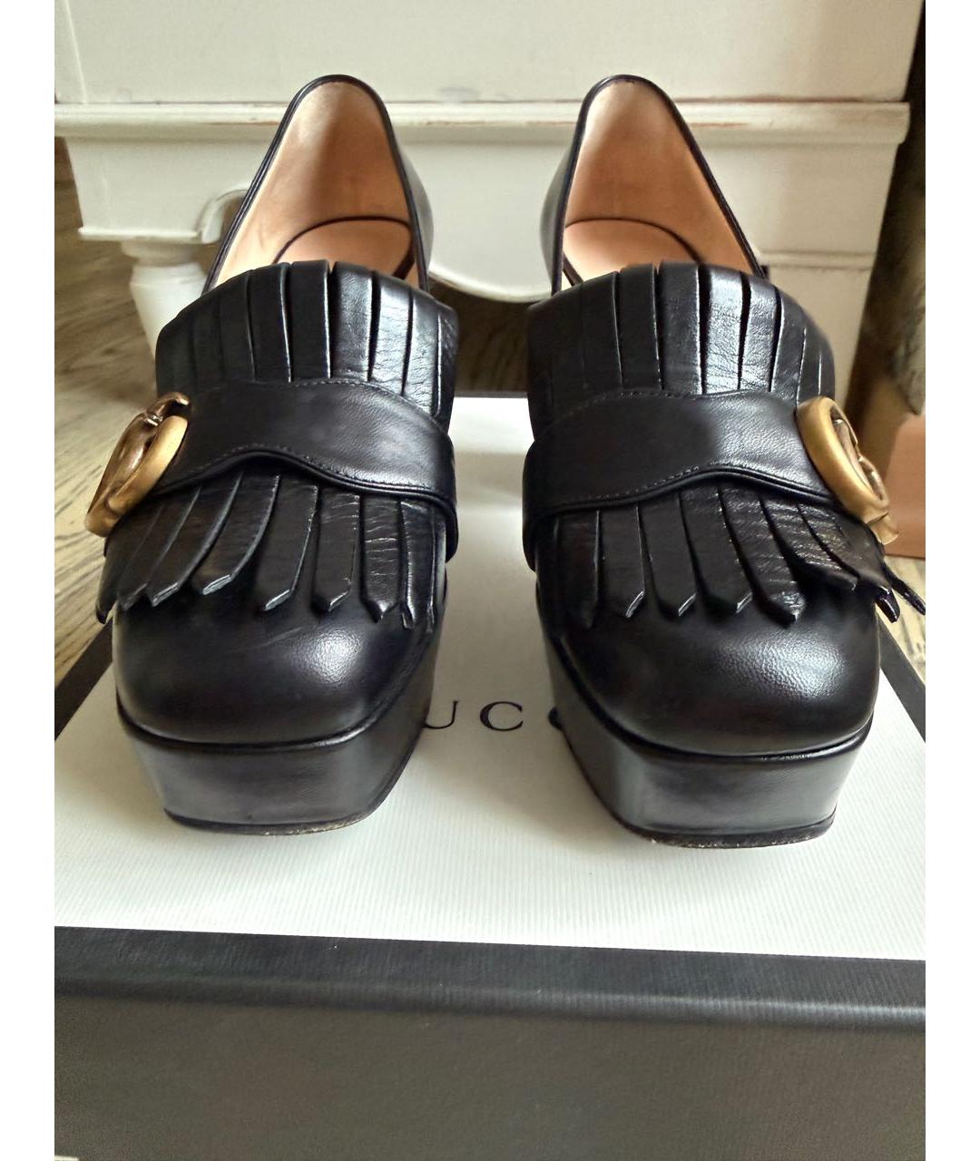 GUCCI Черные кожаные туфли, фото 5