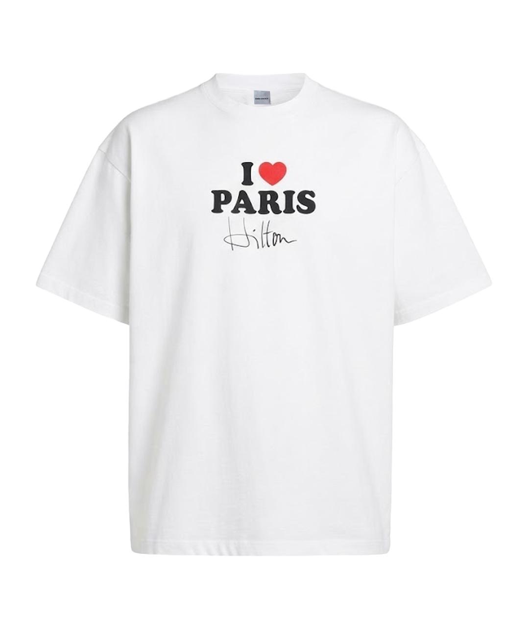 VETEMENTS Белая хлопковая футболка, фото 1
