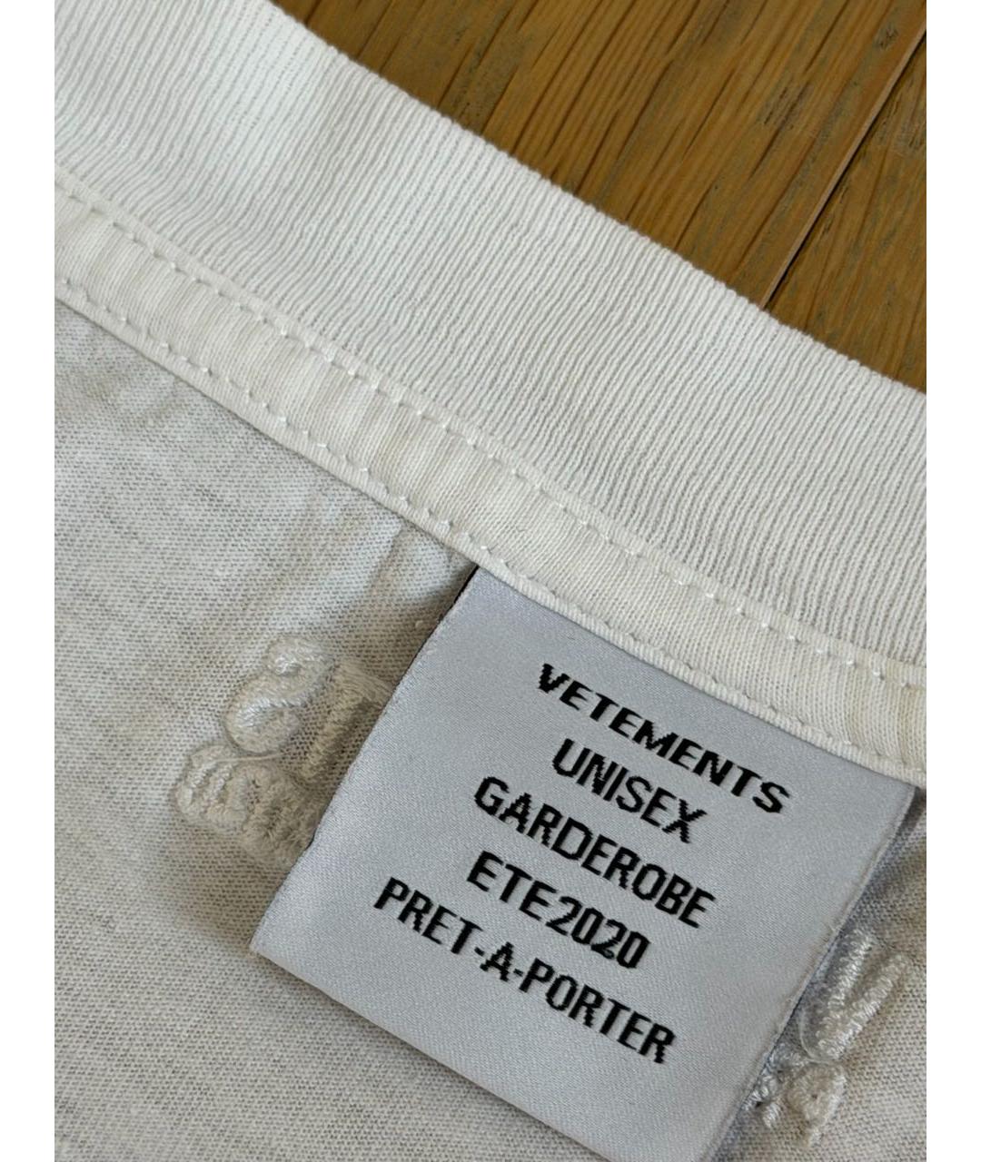 VETEMENTS Белая хлопковая футболка, фото 5
