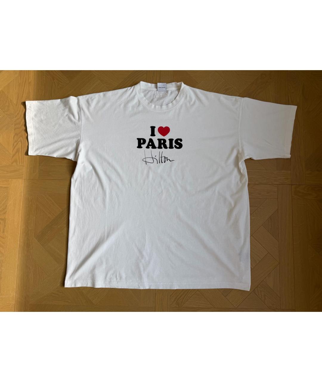 VETEMENTS Белая хлопковая футболка, фото 6