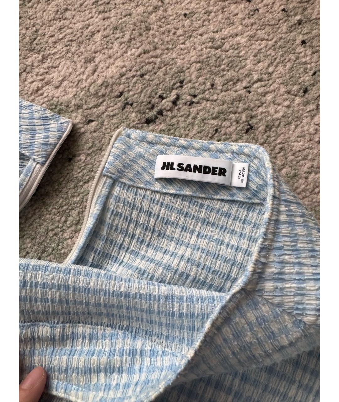 JIL SANDER Голубая полиэстеровая юбка макси, фото 3