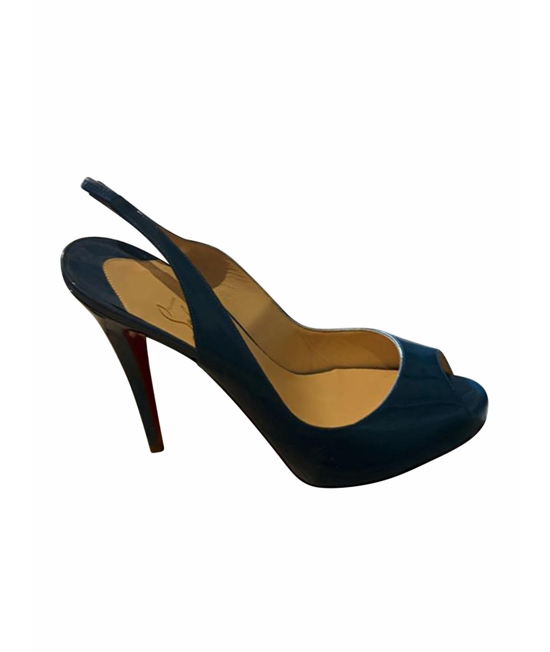 CHRISTIAN LOUBOUTIN Синие туфли из лакированной кожи, фото 1