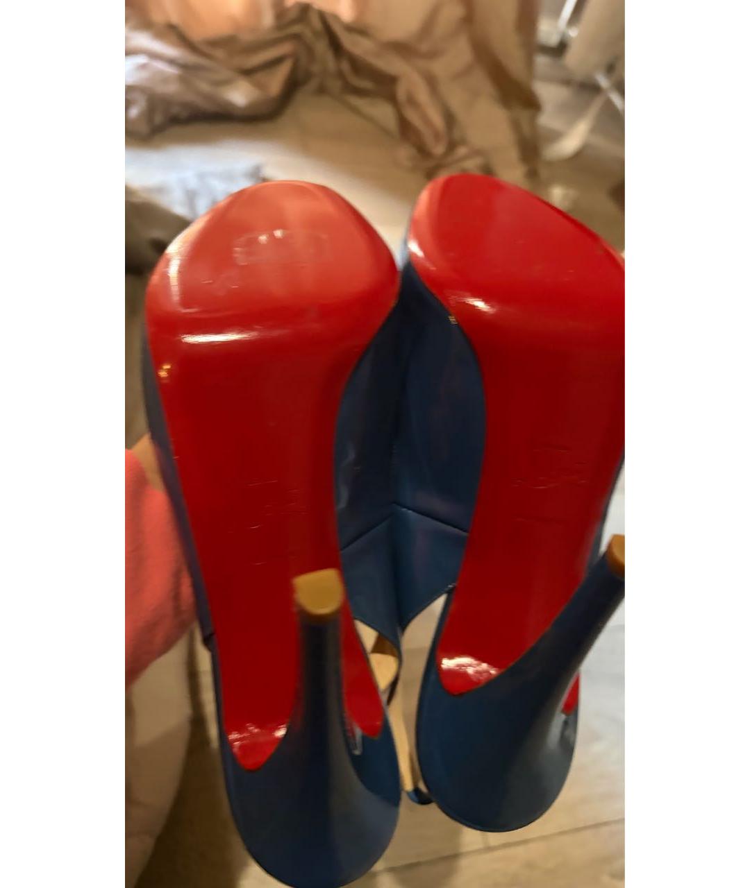 CHRISTIAN LOUBOUTIN Синие туфли из лакированной кожи, фото 5