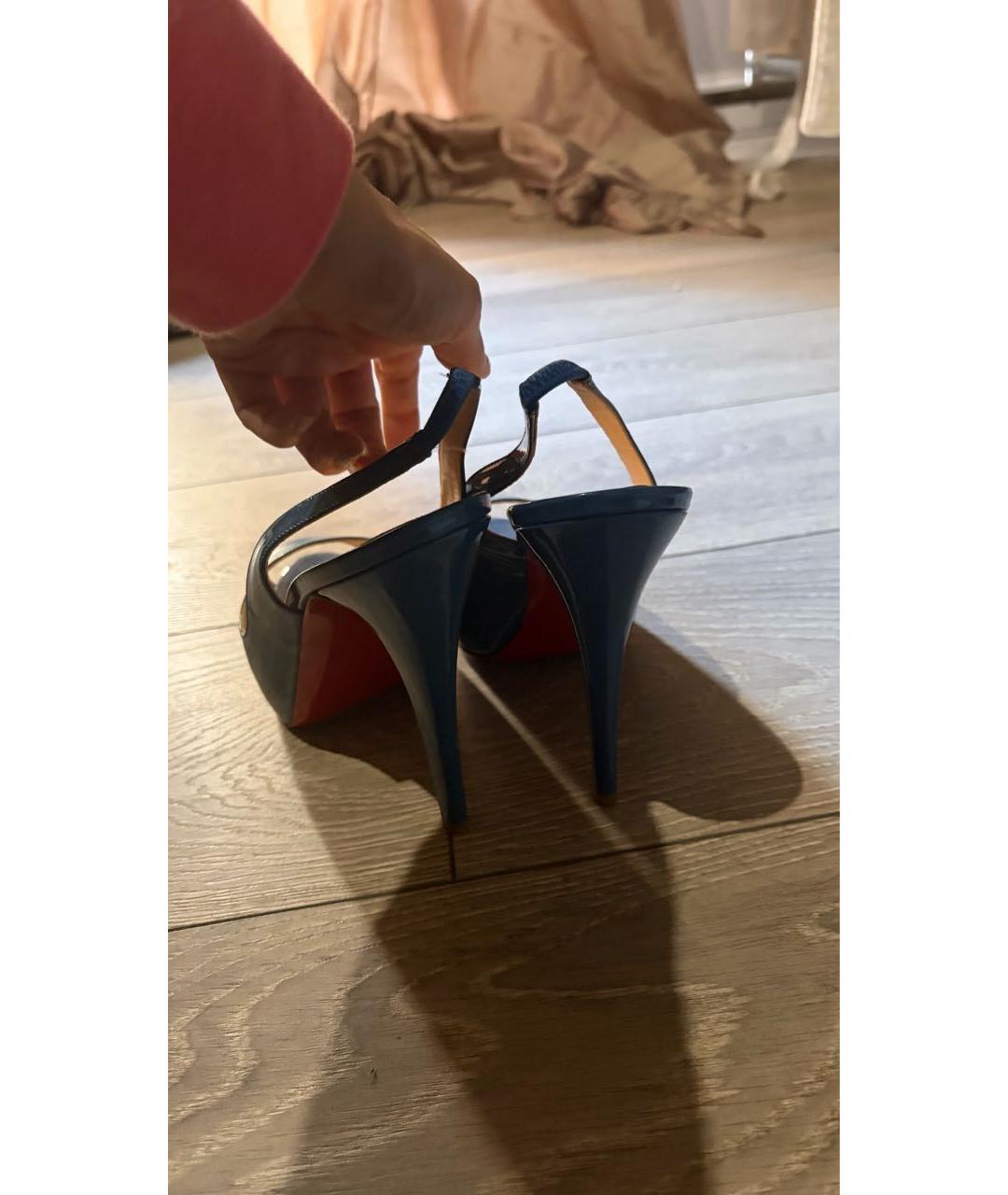 CHRISTIAN LOUBOUTIN Синие туфли из лакированной кожи, фото 4