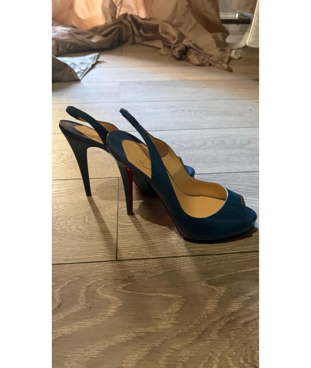 CHRISTIAN LOUBOUTIN Синие туфли из лакированной кожи, фото 6