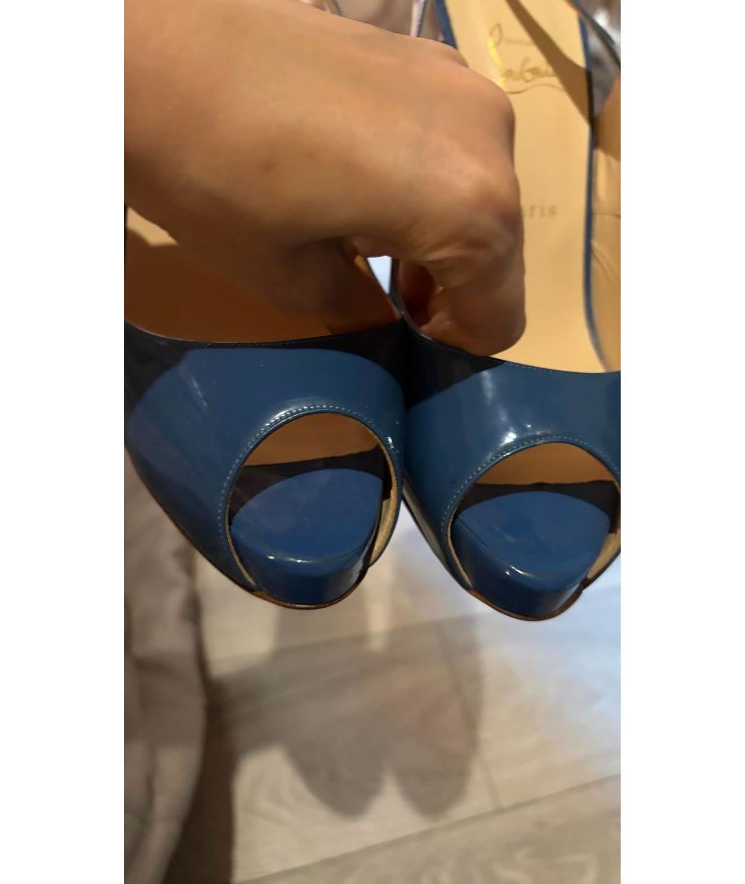 CHRISTIAN LOUBOUTIN Синие туфли из лакированной кожи, фото 3