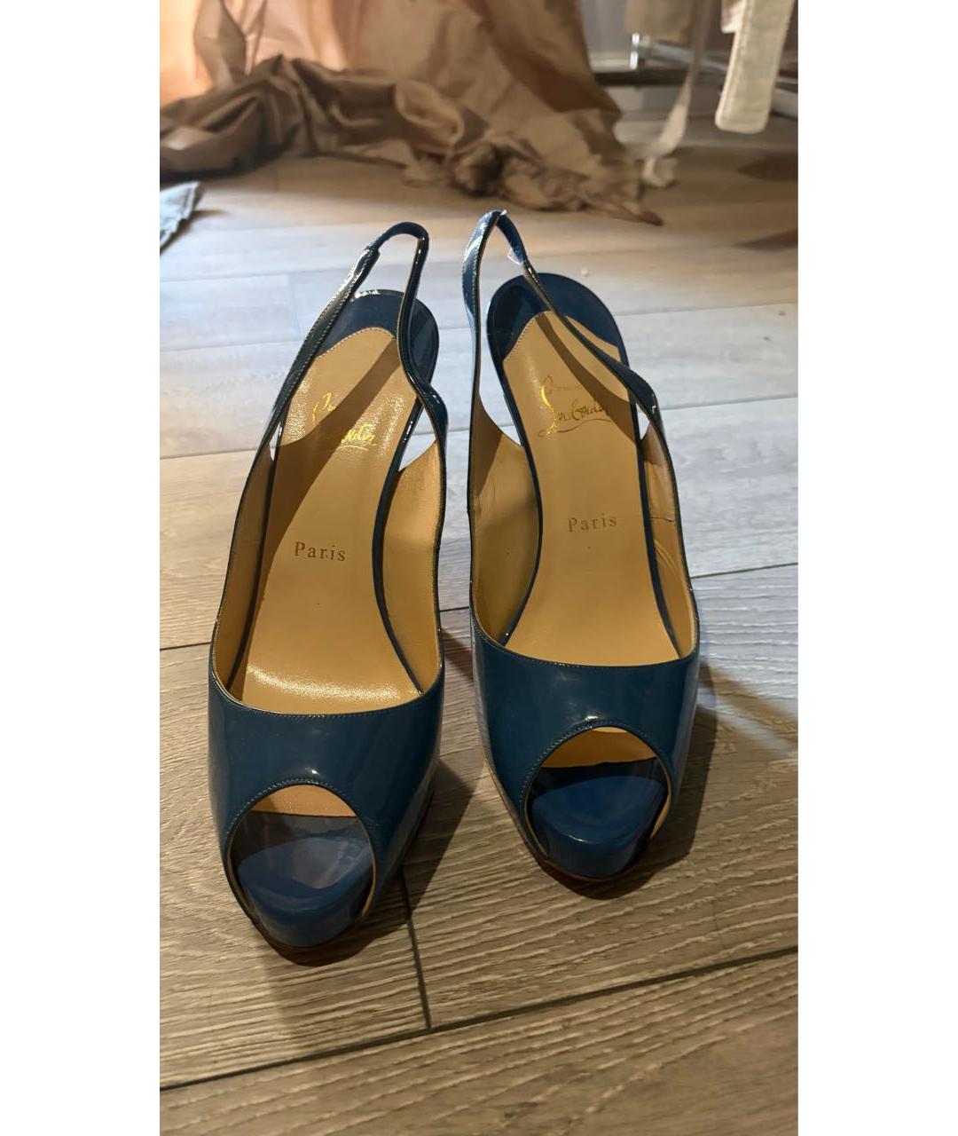 CHRISTIAN LOUBOUTIN Синие туфли из лакированной кожи, фото 2