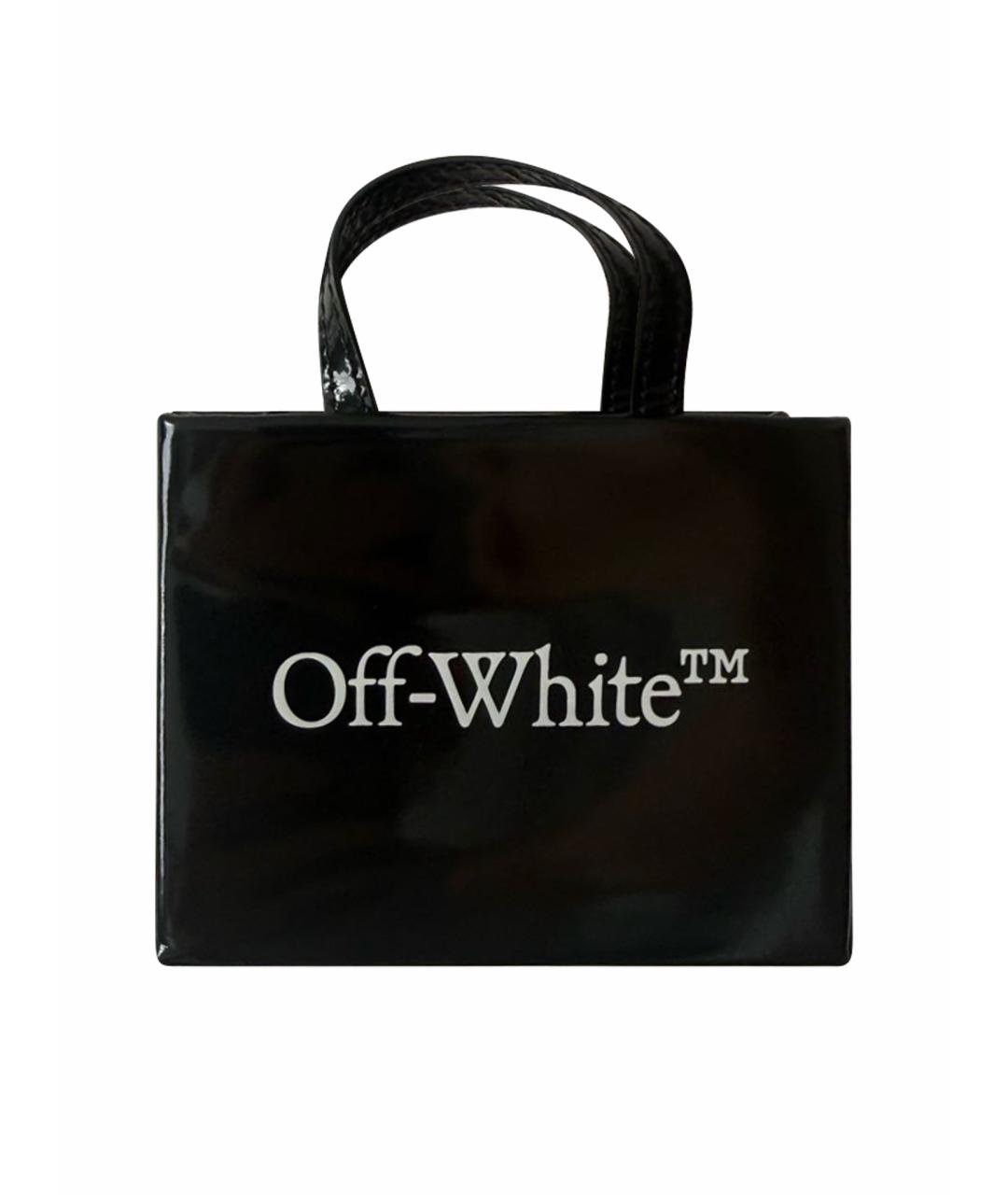 OFF-WHITE Черная сумка через плечо из лакированной кожи, фото 1