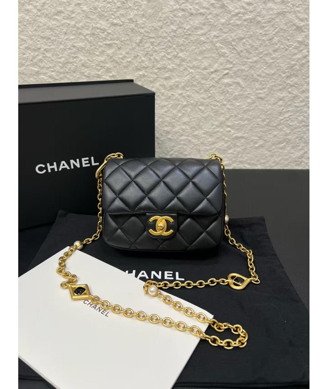 CHANEL Черная кожаная сумка через плечо, фото 2