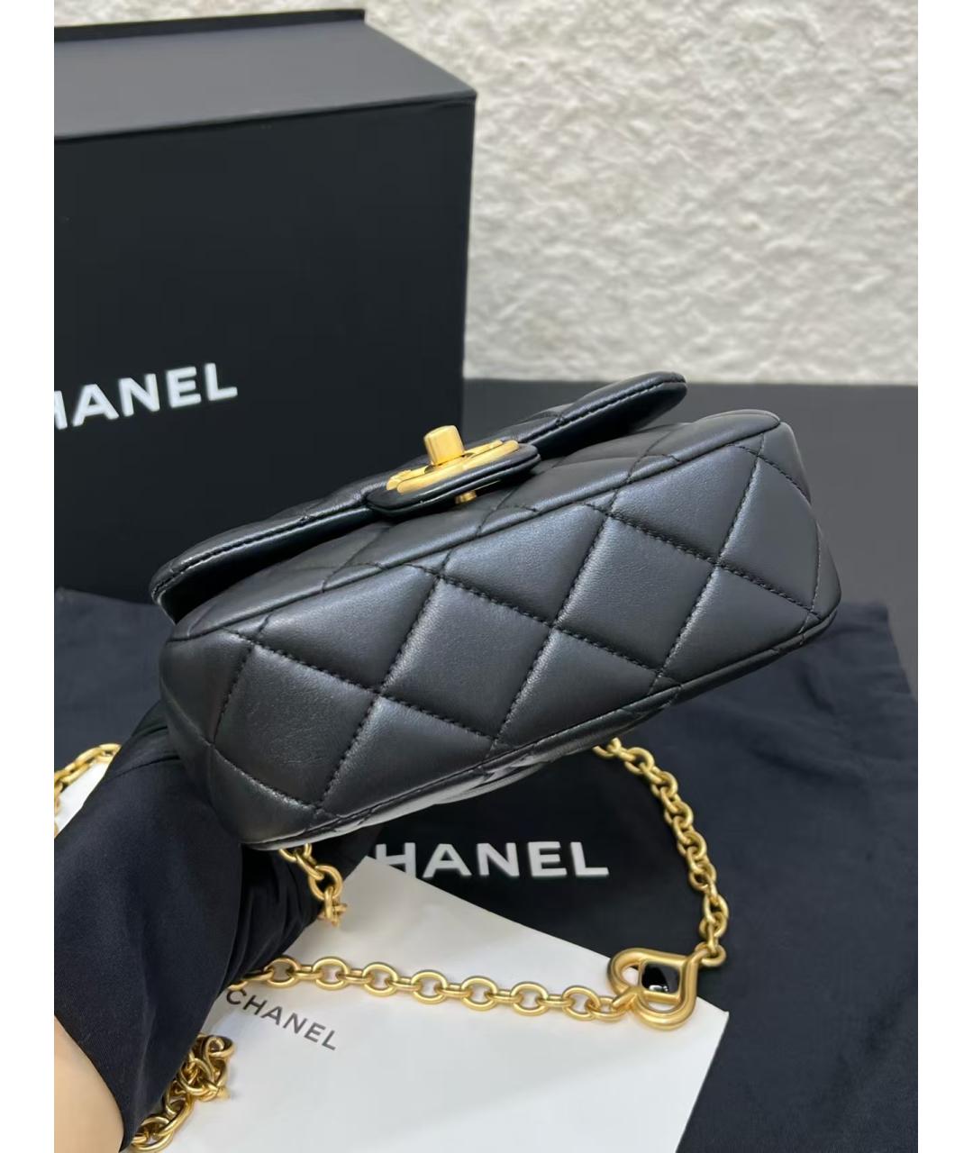 CHANEL Черная кожаная сумка через плечо, фото 3