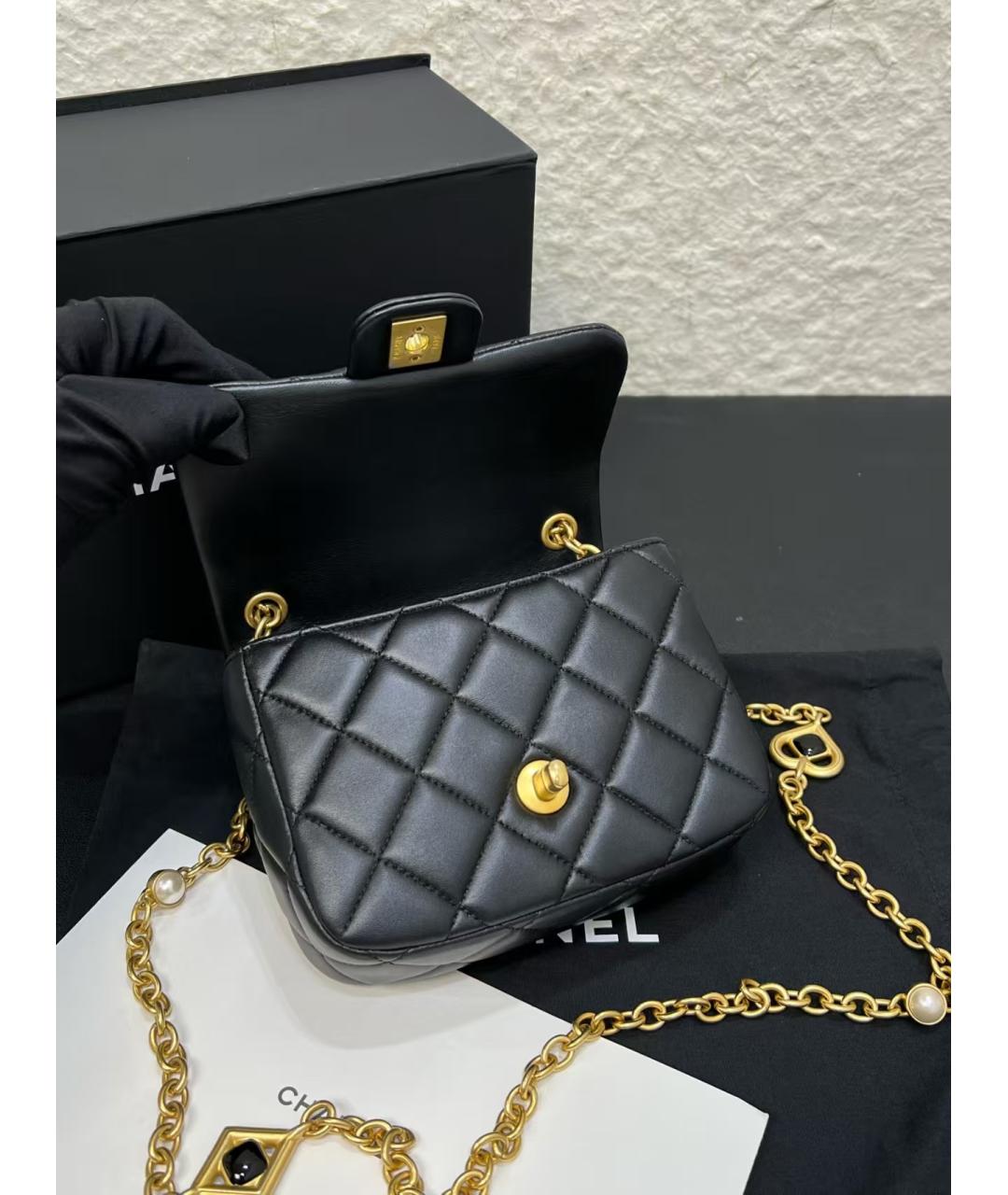 CHANEL Черная кожаная сумка через плечо, фото 4