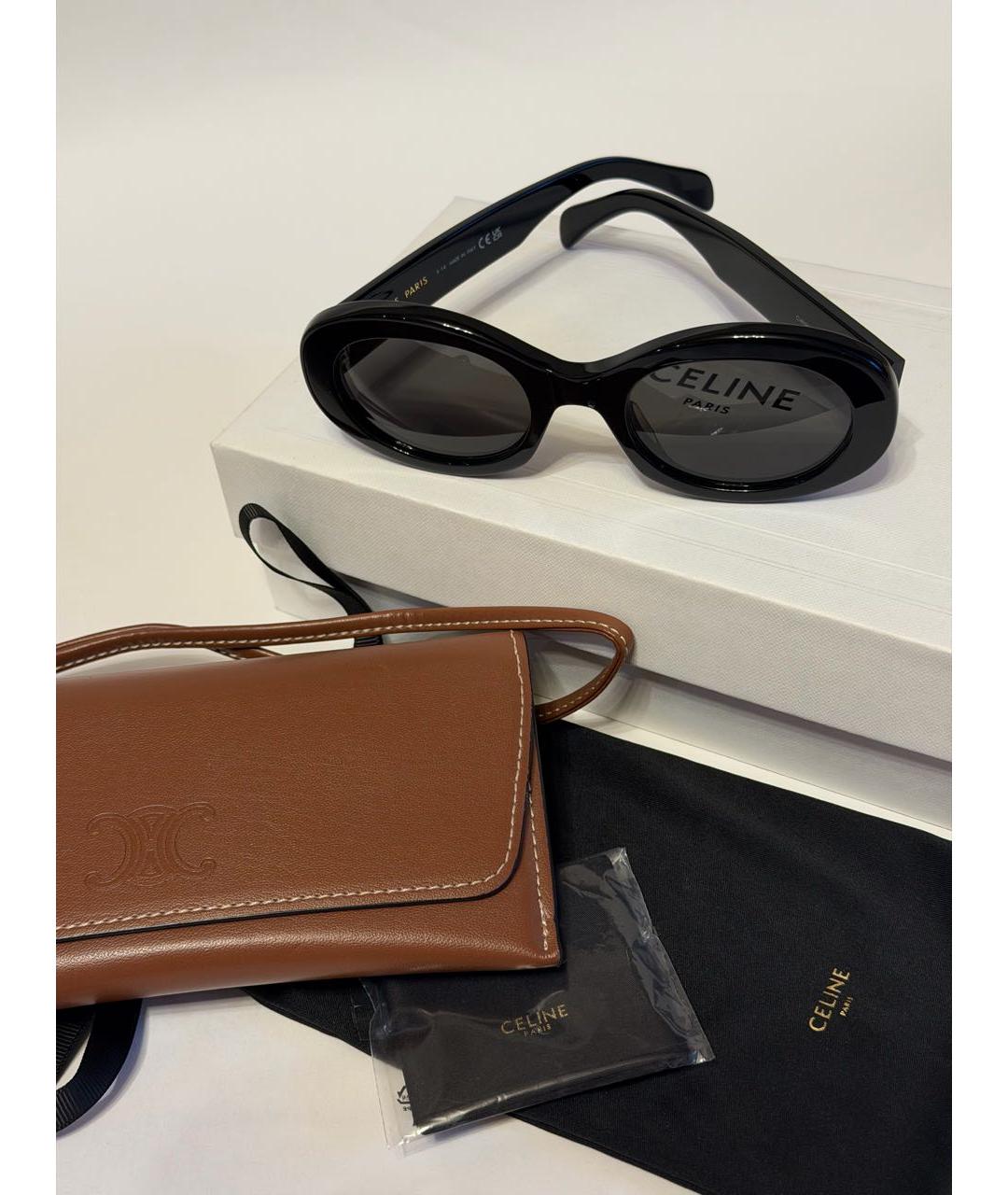 CELINE Черные пластиковые солнцезащитные очки, фото 4