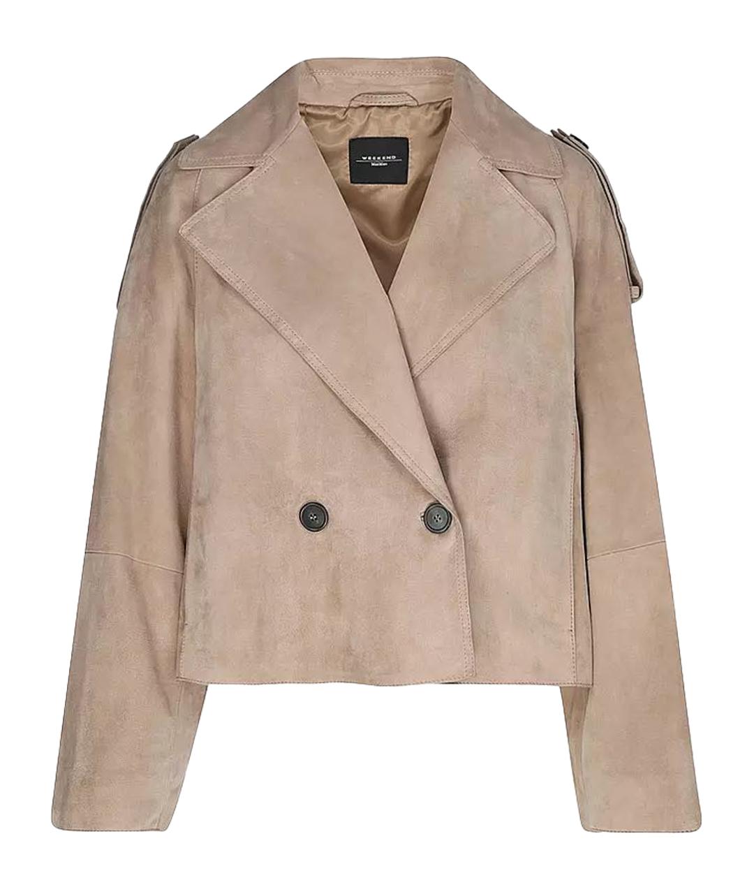WEEKEND MAX MARA Бежевая замшевая куртка, фото 1