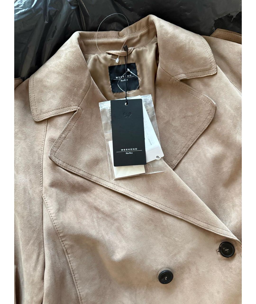 WEEKEND MAX MARA Бежевая замшевая куртка, фото 5