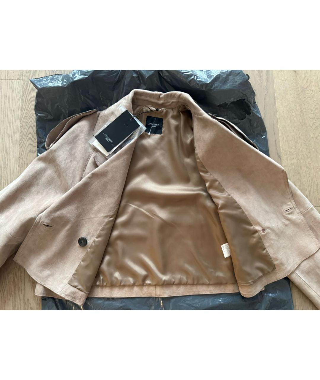 WEEKEND MAX MARA Бежевая замшевая куртка, фото 6