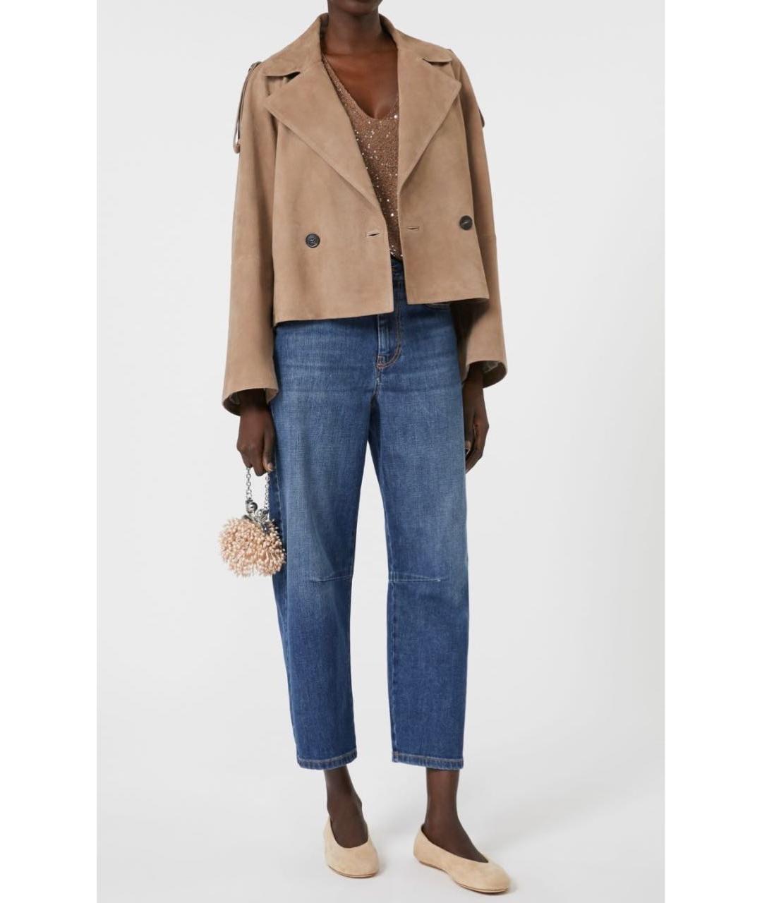 WEEKEND MAX MARA Бежевая замшевая куртка, фото 3