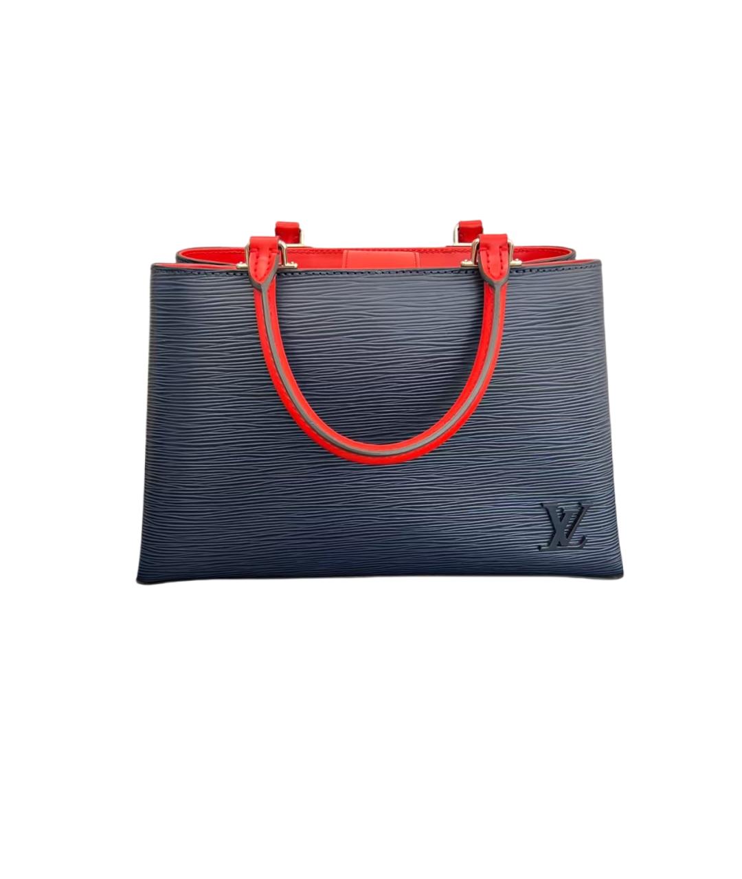 LOUIS VUITTON Темно-синяя кожаная сумка с короткими ручками, фото 6