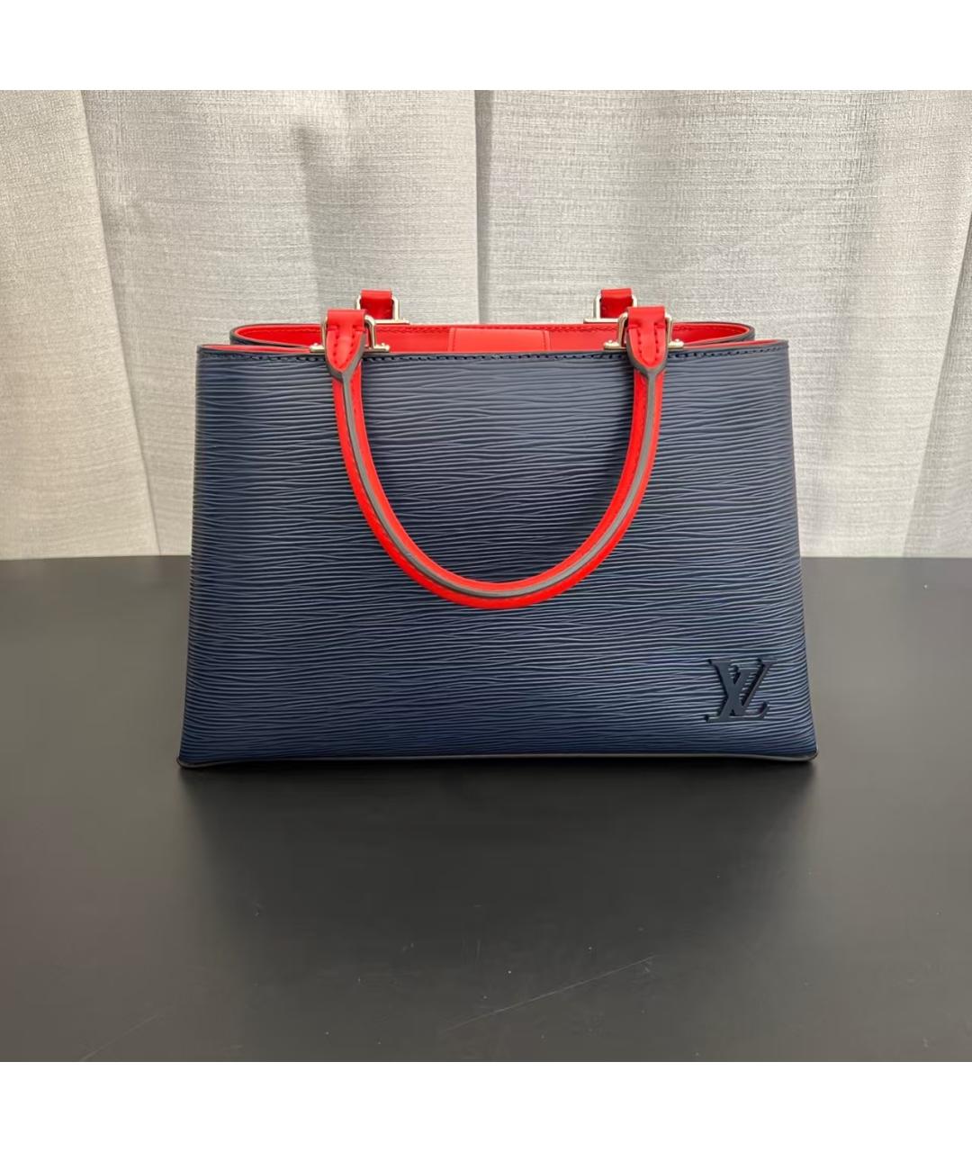 LOUIS VUITTON Темно-синяя кожаная сумка с короткими ручками, фото 3