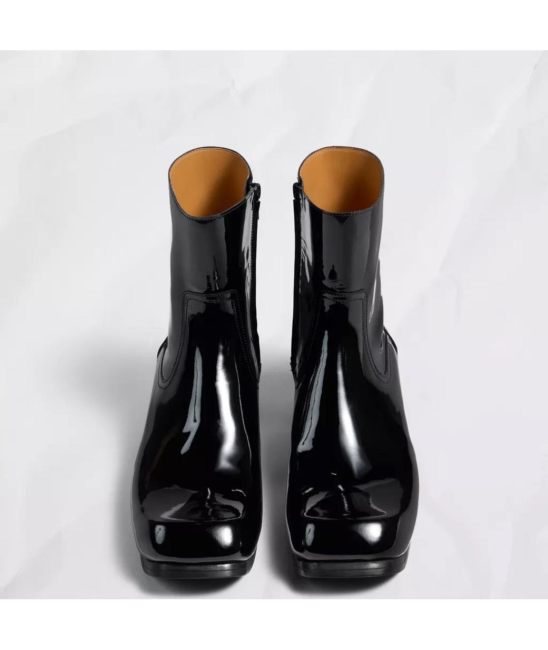 MAISON MARGIELA Черные кожаные высокие ботинки, фото 3