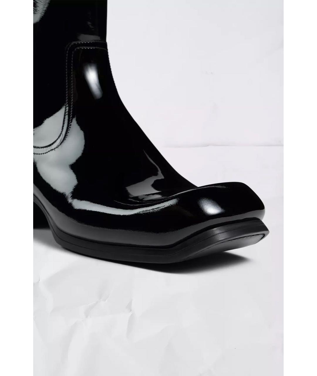 MAISON MARGIELA Черные кожаные высокие ботинки, фото 5