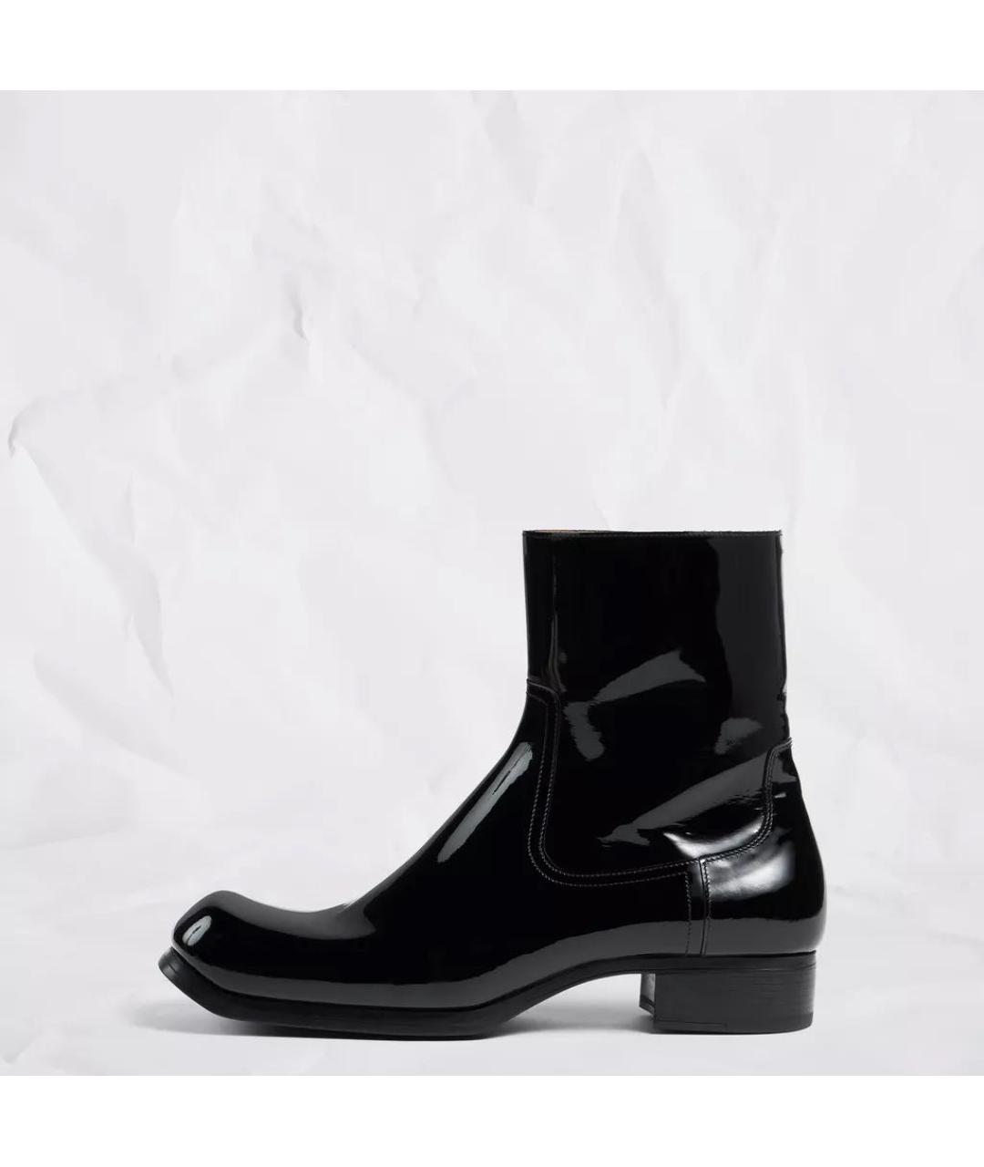 MAISON MARGIELA Черные кожаные высокие ботинки, фото 7