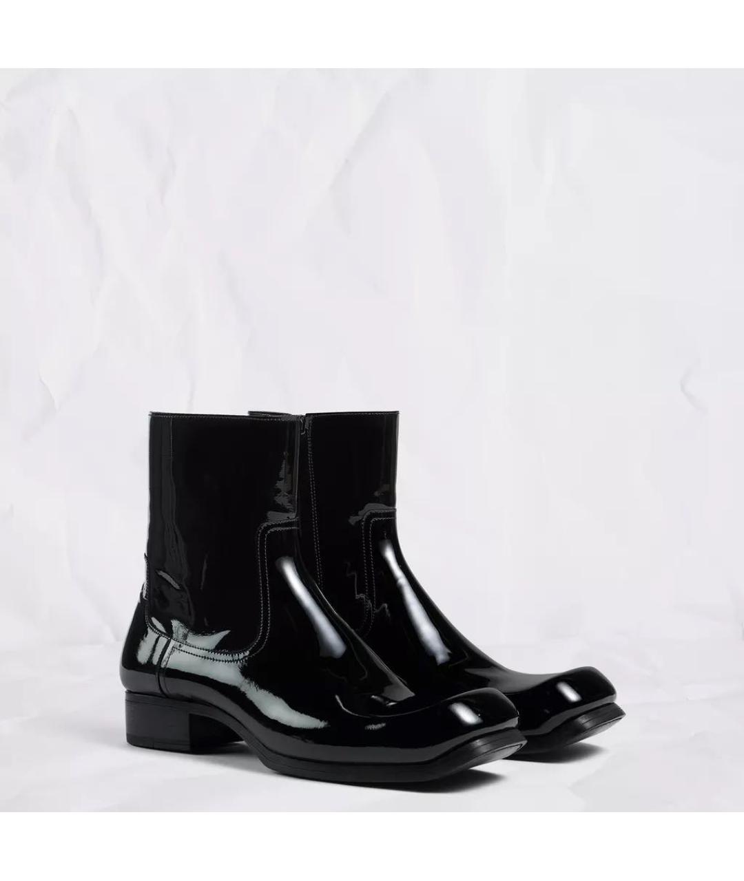 MAISON MARGIELA Черные кожаные высокие ботинки, фото 2