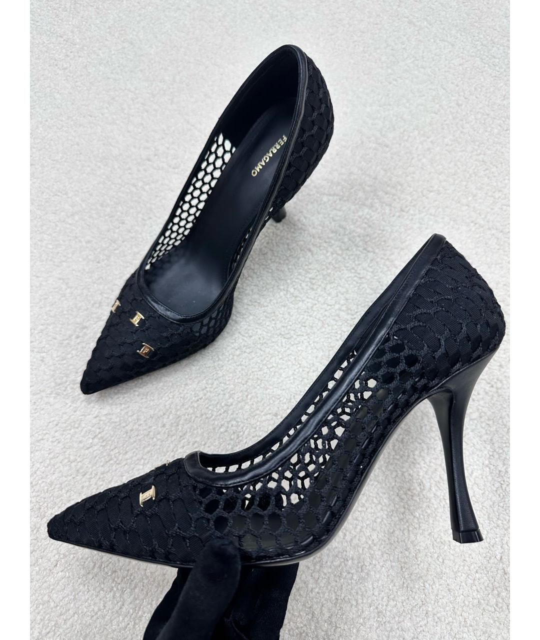 FERRAGAMO Черные текстильные туфли, фото 2