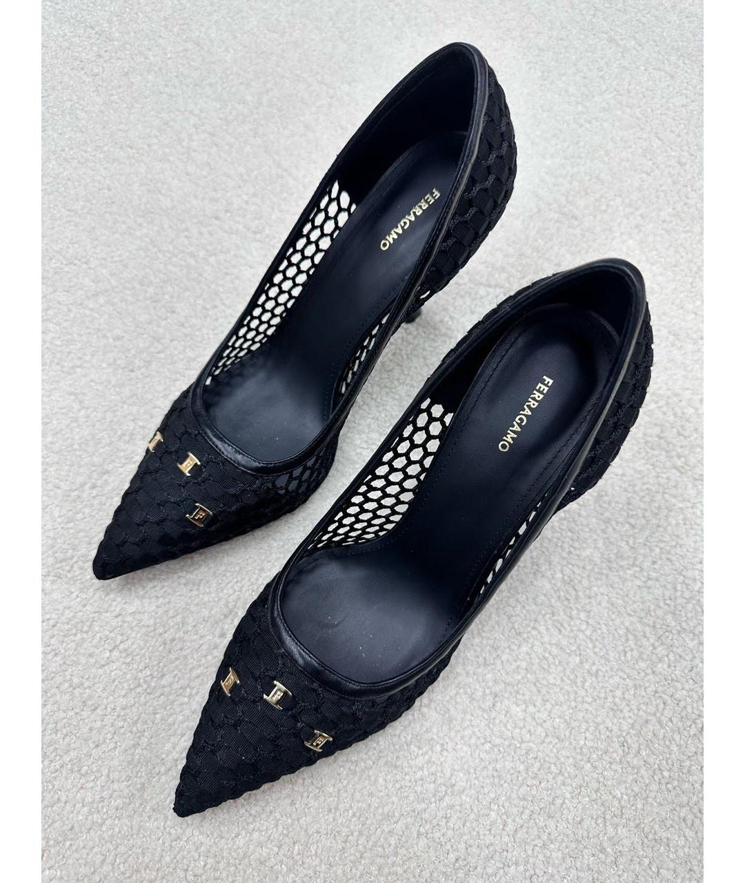 FERRAGAMO Черные текстильные туфли, фото 3