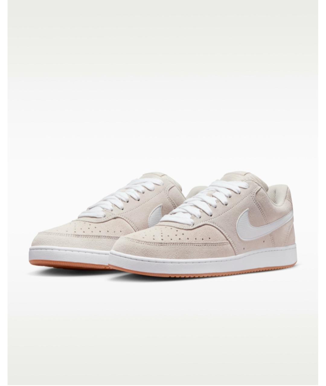 NIKE Бежевые замшевые низкие кроссовки / кеды, фото 4