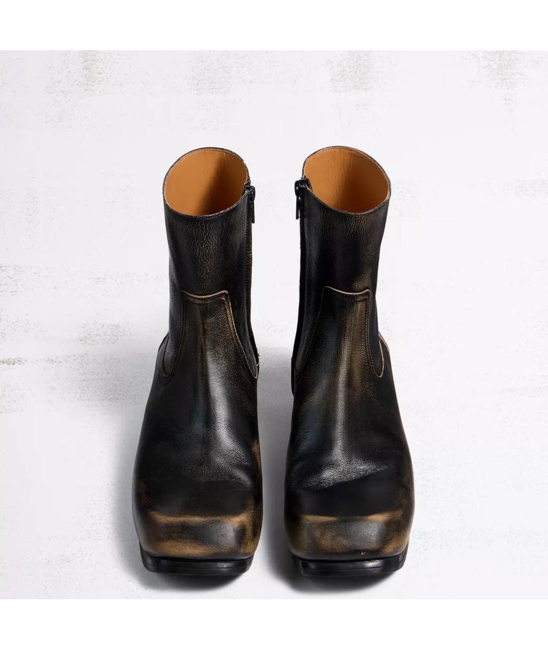 MAISON MARGIELA Серые кожаные высокие ботинки, фото 3
