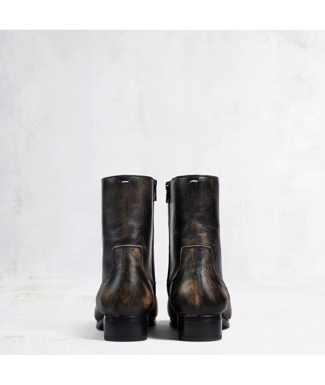 MAISON MARGIELA Серые кожаные высокие ботинки, фото 4