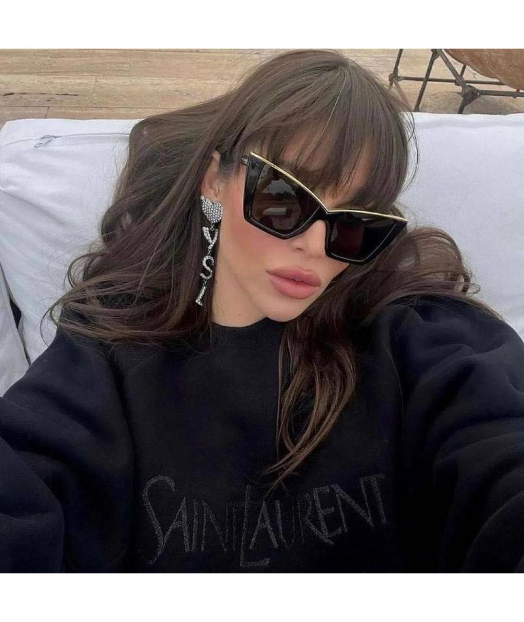 SAINT LAURENT Черные пластиковые солнцезащитные очки, фото 6