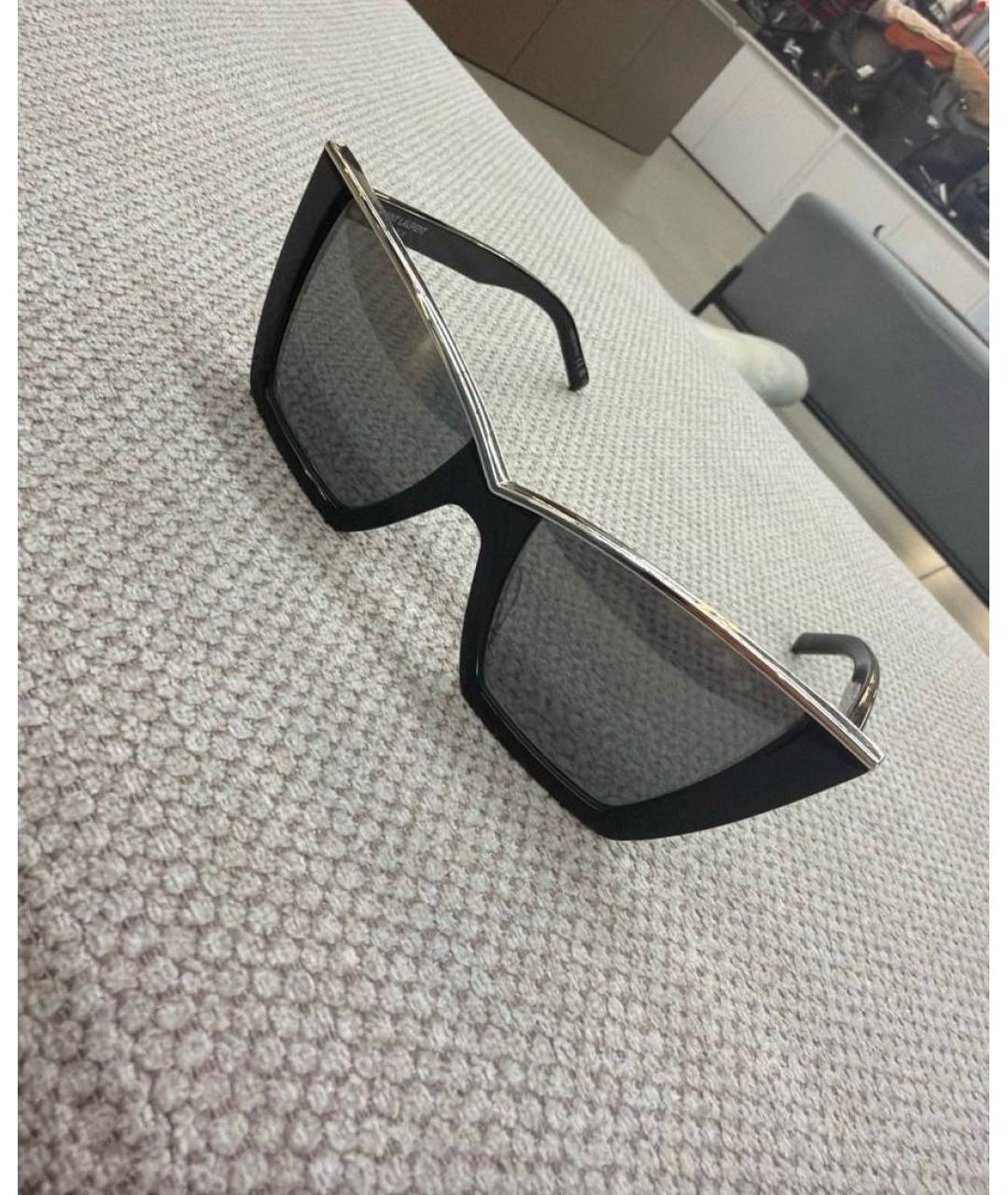 SAINT LAURENT Черные пластиковые солнцезащитные очки, фото 5