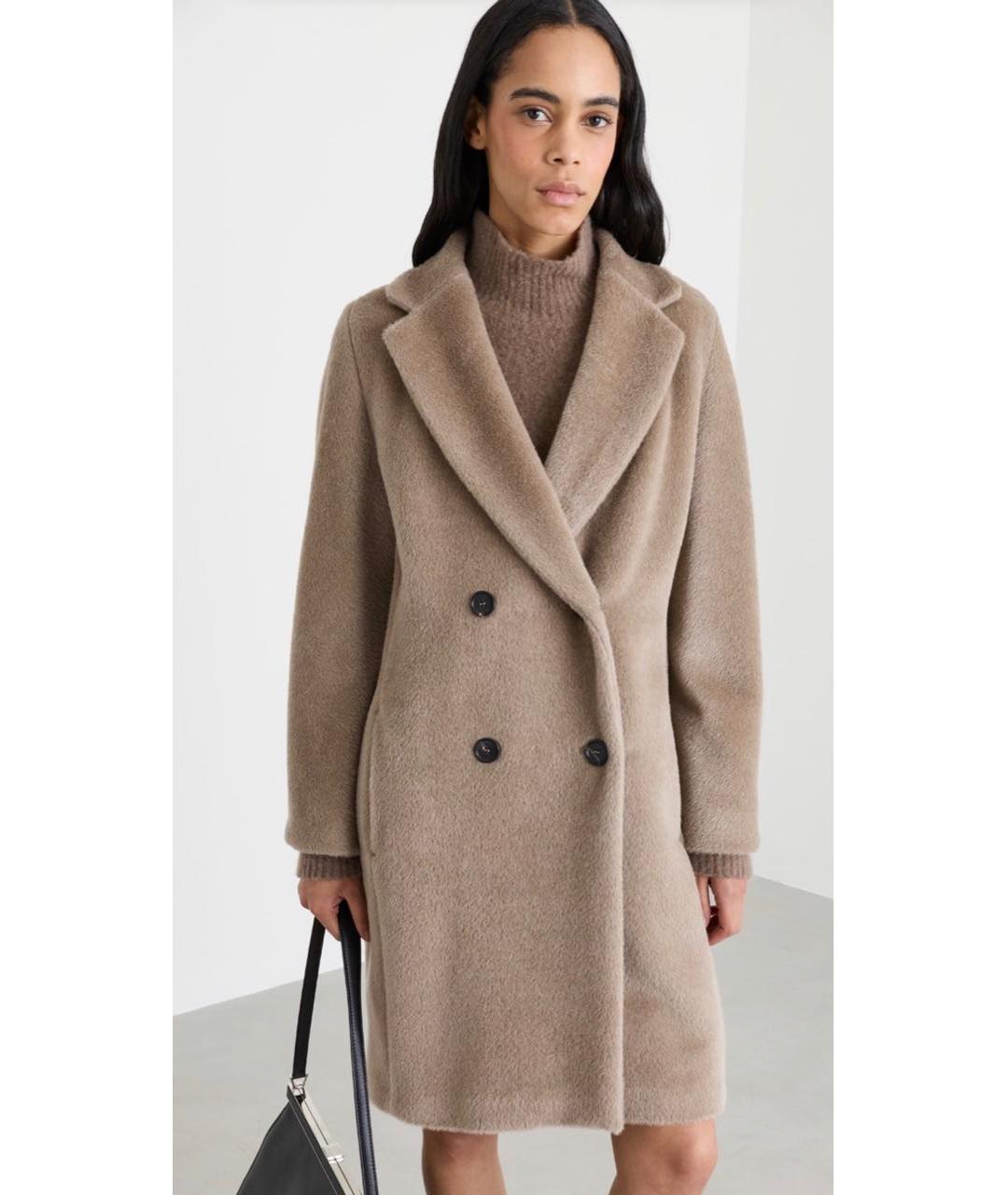 'S MAX MARA Бежевое шерстяное пальто, фото 3