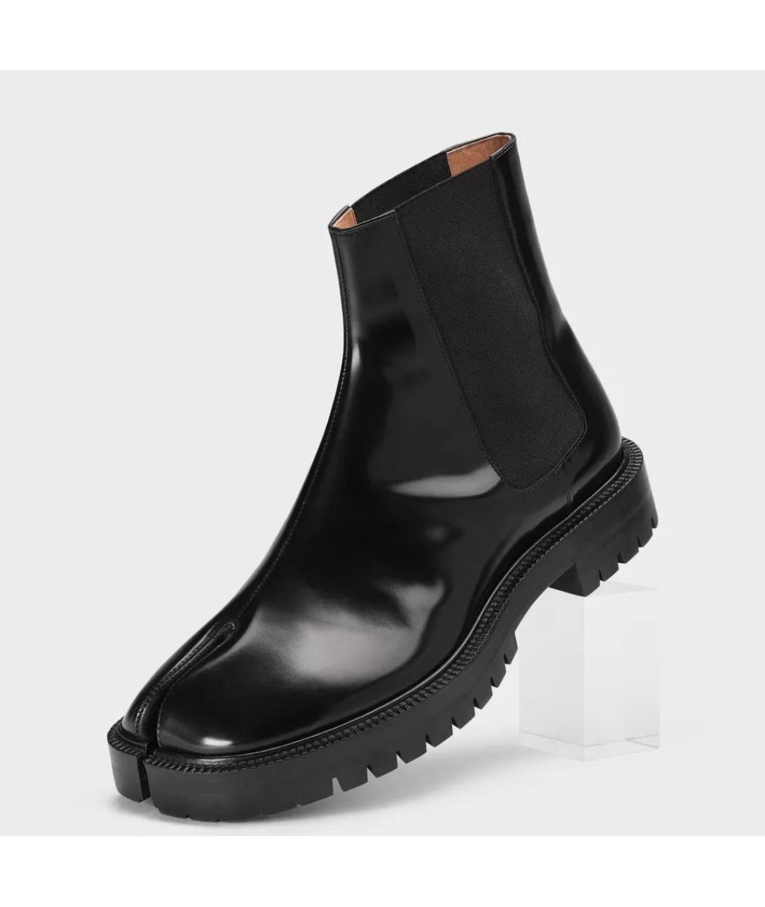 MAISON MARGIELA Черные кожаные высокие ботинки, фото 2