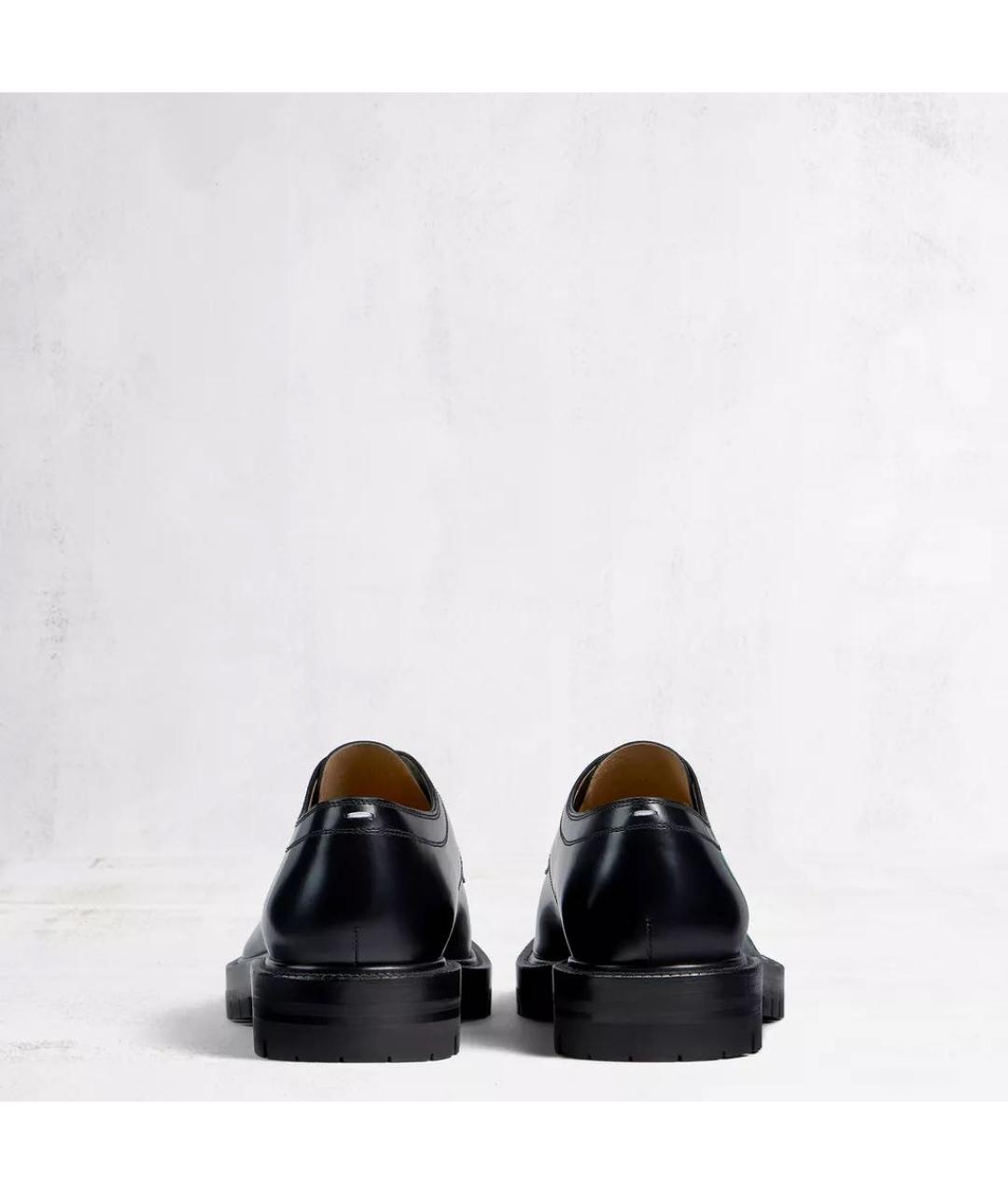 MAISON MARGIELA Черные кожаные низкие ботинки, фото 4