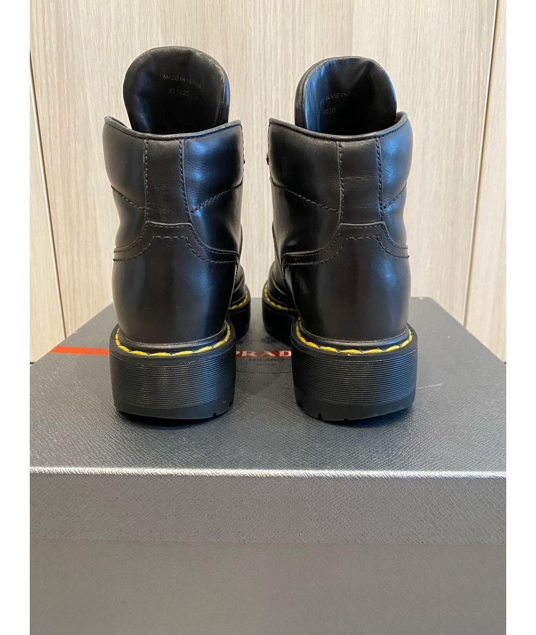 PRADA Черные кожаные ботинки, фото 4