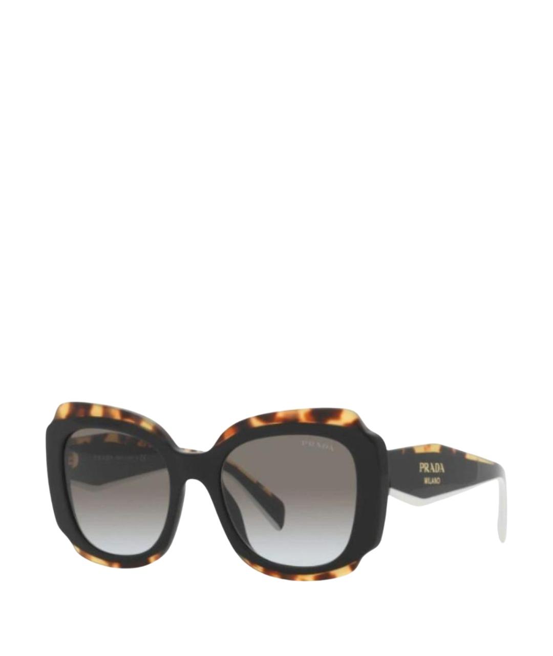 PRADA Коричневые пластиковые солнцезащитные очки, фото 1